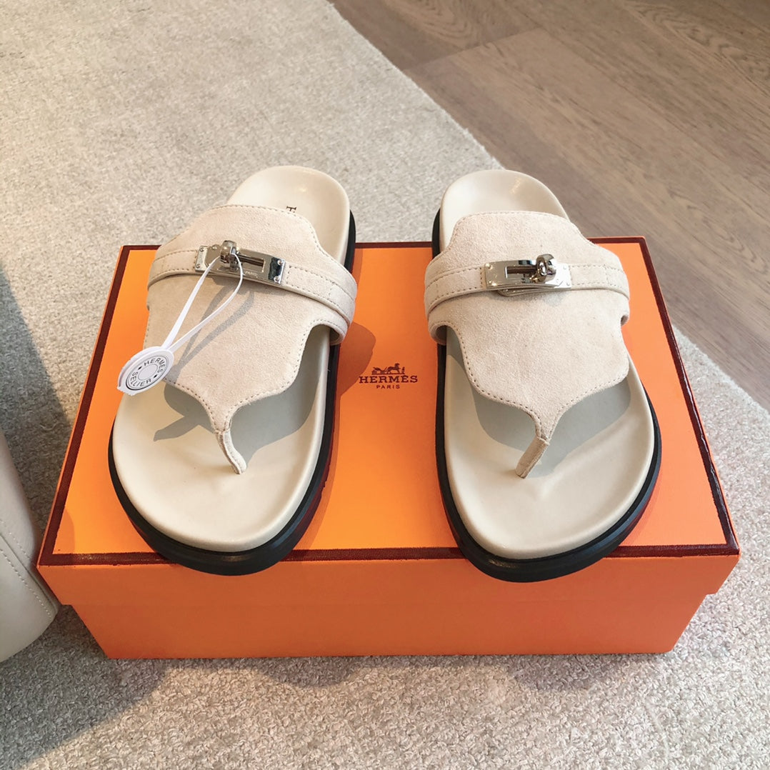 EMPIRE SANDAL CREAM WHITE SUEDE